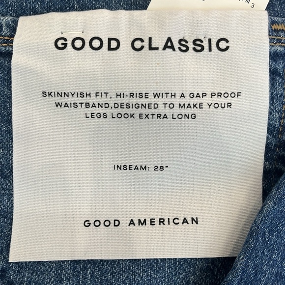 GOOD AMERICAN GOOD CLASSIC HI RISE GAP PROOF WAIST STRETCHY SIZE 0/25 NWT - Picture 8 of 8